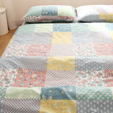 Thiened Pure Cotton Blue Wind Bell Bedding Set Ins Small Flower Tee Piece Bedding Set Quilt Cover Single Bedding Set