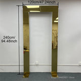 1pcs/3pcs Shining Gold Mirror Chuppah Acrylic Backdrop Stand for Wedding Decoration Flower Stand Walkway Pillar 2M/2.4M Tall