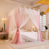 Summer Mosquito Net for Home Decor with Bracket Princess Palace Bed Tent for Girls Canopy 1.2m 1.5m 1.8m 2m Bed