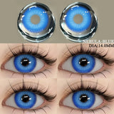 2Pcs Blue Halloween Colorful Contacts Lenses Anime Cosplay Eyes Lens Yellow Multicolored Lenses Yearly Beautiful Pupils