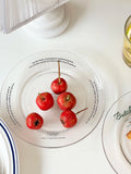 Transparent Glass Plate Simple Letter Dessert Plates Fashion Household Fruit Bread Glass Dish Nordic Kitchen Circular Flat Plate