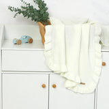 Knitted Baby Swaddle Blanket for New Born Babies Accessories Ruffle Stroller Blanket Bedding items Infant Nap Bed Cover