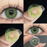 2pcs/1pair Green Iris Colored Contact Lenses Coloured Softlens