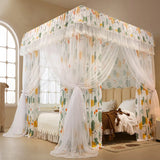 2 Layers Bed Valance Mosquito Net with Frame Dustproof Shading Bed Decoration Curtain 1.2 1.5 1.8 2.0 Bed