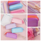Large Capacity Zipper Transparent Pencil Case Stationery Box High Appearance Large Capacity Pencil Bag Clear Stationery Holder