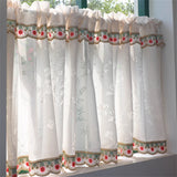Elegant Short Curtain Punch-Free Half Curtain Small Window Gauze Curtain Velcro Shade Home Decorative