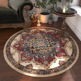 Round Carpets for Living Room  Vintage Floral  Large Area Home Decor Luxury Bohemian IG Exotic Art Soft Bedroom Polyester Rugs