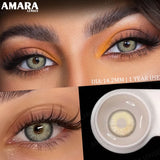 Colored Contacts Lenses for Eyes Gray Pupils Fashion Blue Lenses Brown Makeup Contact Yearly Green Beautiful Pupil 2pcs