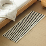 Long Tufting Stripe Bedroom Rug Bathrooom Mat Geometric Soft Fluffy Bathmat Bedside Carpet Floor Anti Slip Pad Chic Home Decor
