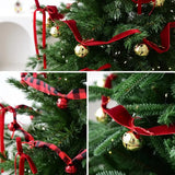 2.7m Christmas Velvet Bell Strings Red Iron Bell Ribbons Bell Pendant Wreath Decoration Handmade Xmas Tree Hanging Bells