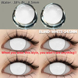 2pcs Cosplay Colored Contact Lenses Crazy White Contact Lenses Anime Black Eye Lenses Halloween Beauty Makeup Lens