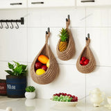 Hanging Baskets for Veggies Kitchen Fruit Basket Wall Baskets Woven Produce Holder Storage Fruit Wall Hooks Home Restaurant