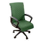 Quilted Office Chair Cover Solid Color Anti-dirty Desk Computer Armchair Chair with Slipcovers Buckle Gaming Seat Cover