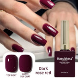 Gel Nail Polish Single Bottle - Long-Lasting Glossy Cherry Red, High Saturation Shine, 15ml Per Bottle, Gentle Formula, Does Not Damage Nails,