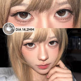14.2-14.5mm Half Yearly Natural Glossy Contacts 2pcs Free Shipping Shiny Glass Lenses With Power for Cosplay