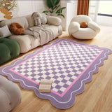 Pink Living Room Carpet Large Irregular Shape Rug Bow Cute Sweet Girl Home Decoration Rugs for Bedroom Soft Fluffy Floor Mat
