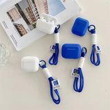 Klein Blue Snow White Solid Color block Silicone Earphone Case For AirPods pro 2 Bluetooth Charging Box Cover For AirPods 2 3 4
