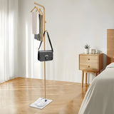 L-Shaped Corner Coat Rack for Hallway Entryway, 3 Hooks Standing Coat Stand with 35kg/77lbs Max Load, Heavy Duty Black Coat Rack