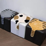 Cute Tufting Cat Tail Seat Mat Cushion Soft Fluffy Cartoon Stool Chair Sofa Pad Decoration Home Office Decor 57x36cm