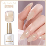 Transparen Gel Nail Polish Pink Jelly Nude Semi Transparent French Nail Camouflage UV Gel Varnish Soak Off Nail Art