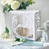 Ikeehome  White wedding card boxes for reception, PVC gift card box with acrylic window, rustic envelope money gift box for anniversary