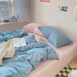 High Quality Bedding Set Boys Girls Twin Queen Size Washed Cotton Sheet Pillowcase Bed Linens Adults Home Textiles No Filler