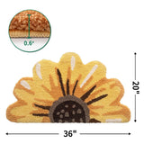 Sunflower Shaped Bath Rug, Luxury Plush with 5X Absorbency, Non-Slip TPR Backing, Creative Floor Mat for Bathroom Decor
