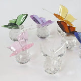 Crystal Butterfly Figurine Animal Ornaments Crafts Glass Paperweight Home Wedding Decoration Miniature Souvenir Gifts