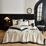 White Butterfly Quilts Air Conditioning Blanket Summer Quilt Silky High Quality Skin-Friendly Bedding with Embroidery 200*230cm