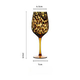 Vintage Leopard Goblet Crystal Glass Wine Glass Cup Round Belly Antique Glasses Cocktail Whiskey Glasses Barware Drinkware Cups