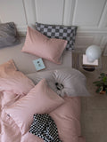 New Premium 00s Gown Satin Full Cotton Bedding Tee-Piece Set Pure Cotton Simple  Color Bedding Comforter Cover