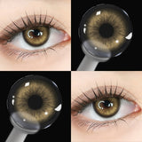 14.20mm Brown Colored Contact Lenses 6-Month Use Soft Limbal Ring Brown Blue Natural Lens For Daily Wear with Free Len