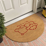 PVC Doormat for Indoor Outdoor Non Slip Imitation Coconut Half-round Floor Mat Durable Outside Door Carpet BathRug Doormat