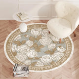 American Retro Carpets for Living Room Light Luxury Bedroom Decor Round Rugs Fluffy Soft Lounge Rug Home Oil Painting Floor Mat