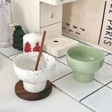 4 Inch Retro Ceramic Bowl Cute Rice Bowl  Noodles Container Cereal Soup Dessert Snack Bowl Kitchen Tableware Microwave Safe