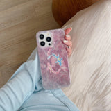Pink shiny two colorful fishes phone case for iphone 14 13 15 pro max 15pro 13pro 14pro 12pro 15promax 12 neo-chinese coque capa