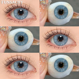 1 Pair Colored Contact Lenses for Eyes Cosmetic High Quality ARTHUR Series Gray Lenses Fashion Blue Contacts Yearly Use