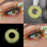 Girl Green Colored Contact Lenses 3 Tones 14.2mm Small Pupil 6 Months Disposable Eye Enlarging Lens for Eye Beauty