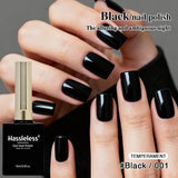 15ml Black Nail Gel Polish — Soak-Off Formula, Minimalist Style; Nail Art Tools & Design, Ideal for Home or Salon DIY