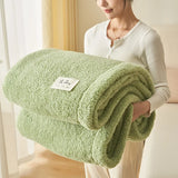 Solid color flannel blanket, thickened warm coral blanket, winter office rest blanket, double-sided plush cover blanket