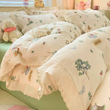 Bonenjoy Duvet Cover Lace Style Quilt Cover Soft Bedding Blanket Cover Printed Comforter Cover funda nordica (No Pillowcase)