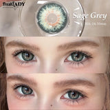 1 Pair Gray Colored Contact Lenses Natural Pupils Eyes Soft lenses Soft Contacts 14.50mm