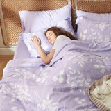 Comforter Set - 7 Pieces Floral Bedding Sets with Reversible Botanical Flowers Comforter, Sheets, Pillowcases & Shams