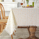 Rectangle White Lilac Tablecloth Boho Farmhouse Table for Cover Wedding Birthday Baby Party Shower Dinner Table Retro Decoration
