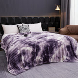 Purple Blanket for Winter Tie Dyeing Warm manta Single/Queen/King High Quality 300gsm Plaids for Sofa Thow Blanket