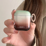 New Korea Simple Cute Transparent Gradient Earphone Case For AirPods Pro 2 Coffee Pendant Cover For AirPods 2 3 4 Soft Case
