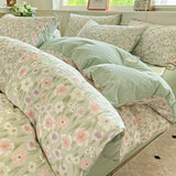 Pure Cotton Bedding Set Four Piece Bed Sheet Set Comforter Set Single Double  Bed Quilt Cover Rural Style Floral Bed Linens