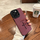 New Luxury suede Travis leather Silicone Phone Case for iPhone 16 15 14 13 12 11 14 Pro Max SE XS XR 14 Plus X Soft Cover