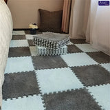 Plush Modular Area Rug Set Thick Anti-Bump Bedroom Bedside Square Crawling Mat Hand Wash Only Room Decor