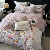 Premium 1000TC Egyptian Cotton American Oil Painting Style Flower Print Bedding Set Duvet Cover Bed Sheet Set Pillowcases 4Pcs